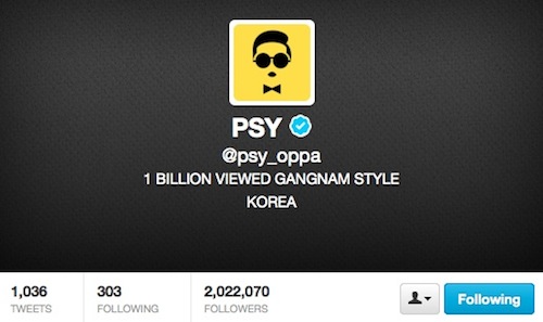 Psy_oppa Twitter account