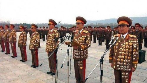 North Korean generals in full regalia