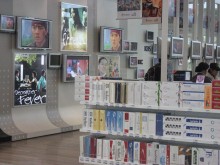 Duty-free cigarettes and TV drama displays at the Korean Wave Cultural Center