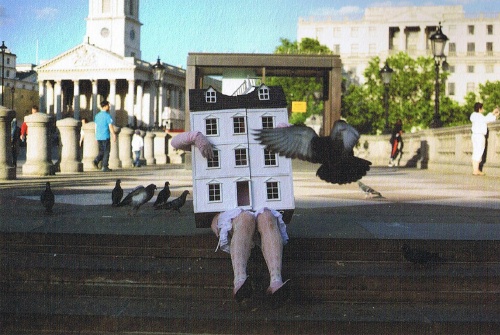 Yun-Kyung Kim wears a Georgian Doll's House Yun-Kyung Kim wears a Georgian Dolls House in Trafalgar Square