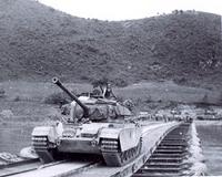 A British Centurion Tank crosses the Imjin