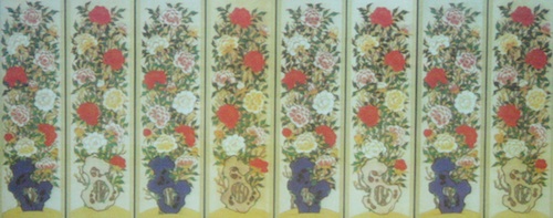 Eight-fold Peony screen
