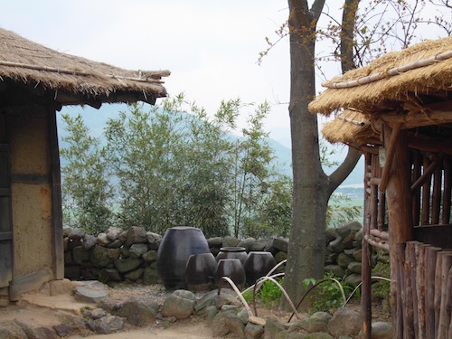 Part of the set village used in filming The Land