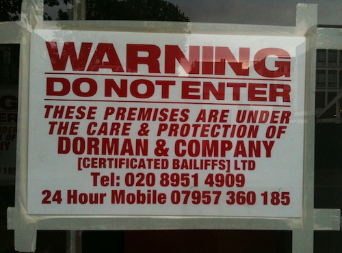 Bailiff notice
