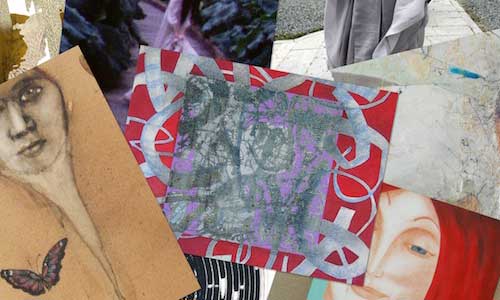 Collage of images from the KAA exhibition