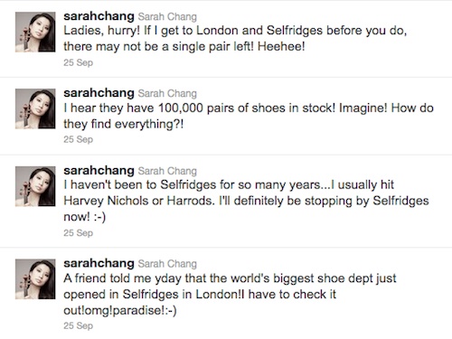 Sarah Chang tweet