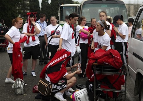 Middlesbrough Womens Football Team arrive in Pyongyang Middlesbrough Womens Football Team arrive in Pyongyang