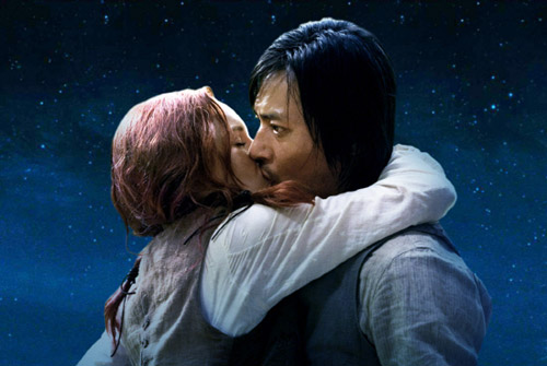 Jang Dong-gun with Kate Bosworth in The Warrior's Way