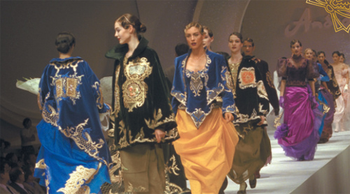 Some of Andre Kim's designs at Seoul International Fashion Collection in 1997