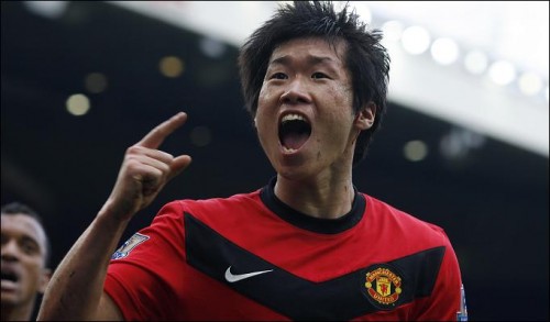 Park celebrates a goal against arch-rivals Liverpool