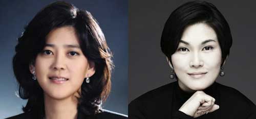 Daughters Lee Boo-jin (left) and Lee Seo-hyun