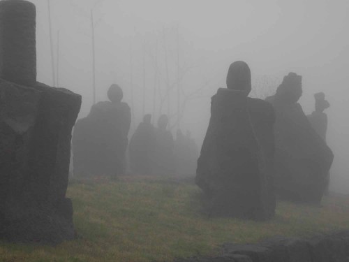 Jeju Stone Park in the mist