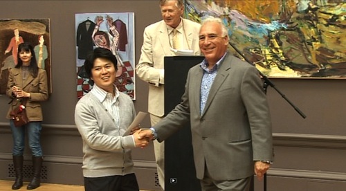 Daehun Kwon receives the Jack Goldhill award for sculpture