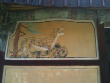 A Tiger painted on the west-facing external wall of Nammyung's shrine