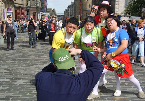 The cast of Babbling Comedy do some PR in the High Street at last year's Fringe The cast of Babbling Comedy do some PR in the High Street at last year's Fringe
