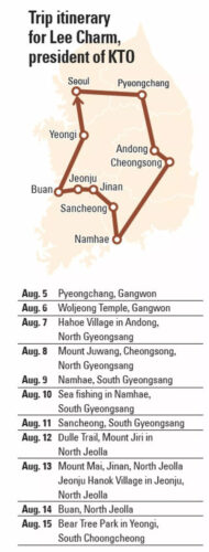 Lee Charm's holiday itinerary