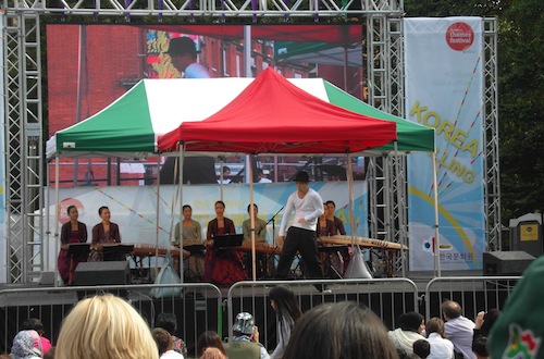 The Sookmyung Gayageum Orchestra and dancer The Sookmyung Gayageum Orchestra and dancer