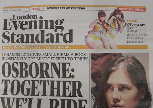 Evening Standard 3 October 2011 Evening Standard 3 October 2011