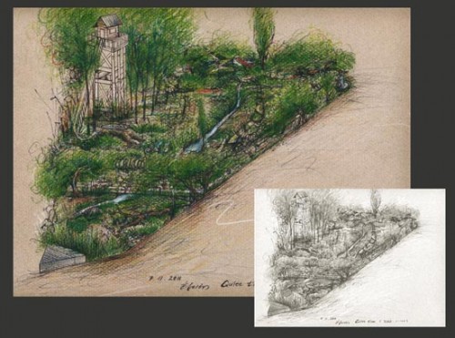 Hwang Jihae’s sketch of her proposed DMZ garden, to be shown at Chelsea this year
