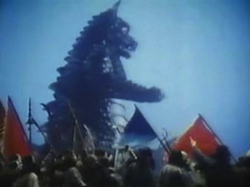 Pulgasari accompanies the peasants into battle against the government forces