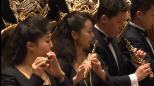 Musical bling: gold-plated oboe and flute in the Unhasu wind section