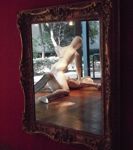 Lee Yong-baek: Narcissus (2008), seen reflected in Between Buddha and Jesus