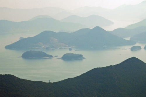 A view from the top of Mireuksan, Tongyeong, Gyeongsangnam-do