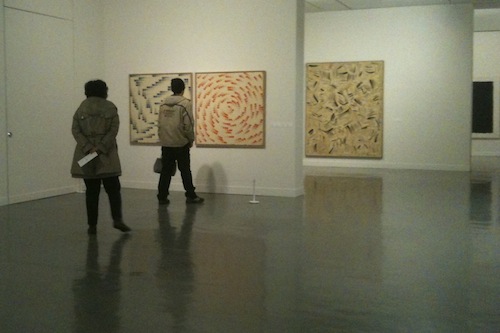 Works by Lee Ufan (pictured) and Kim Whanki greet you as you enter the exhibition Works by Lee Ufan (pictured) and Kim Whanki greet you as you enter the exhibition