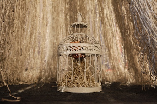  Jukhee Kwon, /fromthebooktothespace/ in the bird cage, 2012. Bird cage, cutting book, 40 x 24 x 24cm