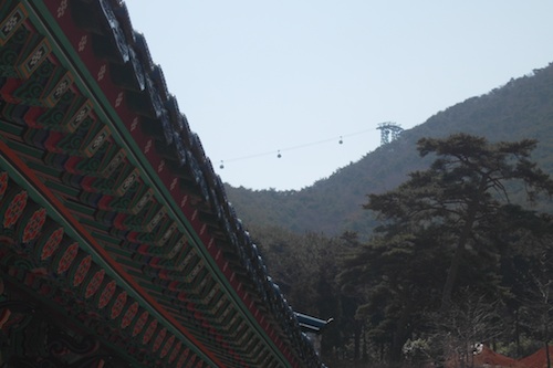 Looking back up to Mireuksan from Yonghwasa