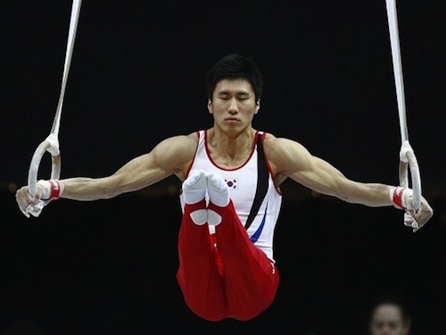 Yang Hak-seon, champion on the vault Yang Hak-seon, champion on the vault