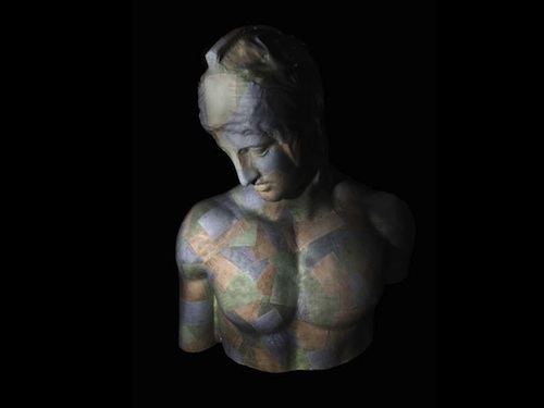 Je Baak: The Complex Question Fallacy 002 (2012). Sanded and bleached money on statue of Venus, 80x50x35cm