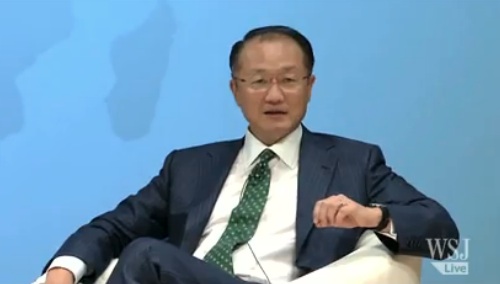 Korean American World Bank President Jim Yong Kim in an interview in the Wall Street Journal Korean American World Bank President Jim Yong Kim in an interview in the Wall Street Journal