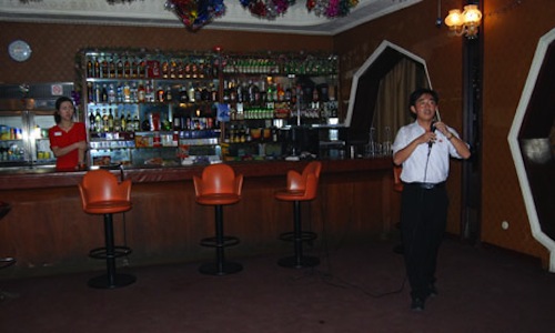 North Korea's busiest indie disco. Photograph: Alex Hoban / Guardian