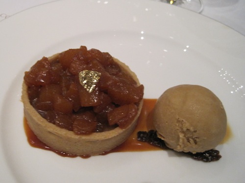 Korean pear tart with barley and sujeonggwa ice cream