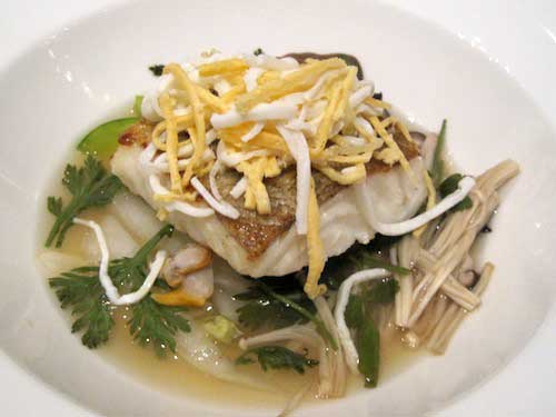 Main Course: Roast fillet of cod with Saengseon Jeongol (photo: Kiejo Sarsfield)
