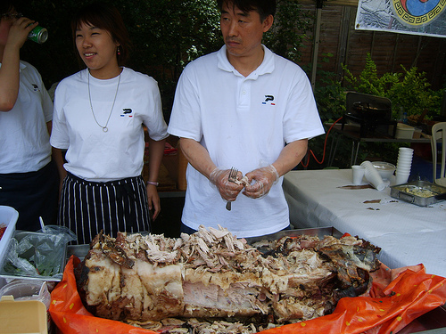 A Korean hog-roast at the 2007 food festival