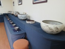 Min Young-ki's new. larger. works alongside some of his famous tea bowls