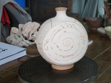 Some work in progress in Min Young-ki's studio
