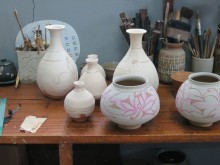 Some work in progress in Min Young-ki's studio