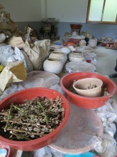 Some work in progress in Min Young-ki's studio