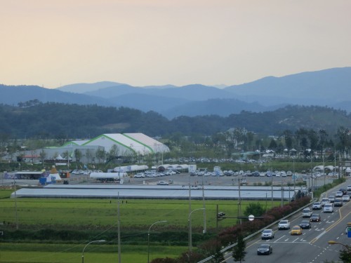 The Suncheon Garden Expo campus, viewed from the Hotel Venezia