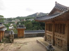 The anchae and its view from the woodland path behind it