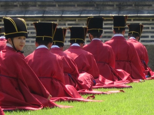The dancers rest