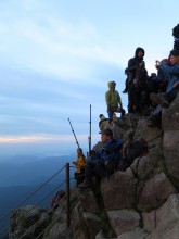 It's difficult to find a safe place to perch to watch the sunrise