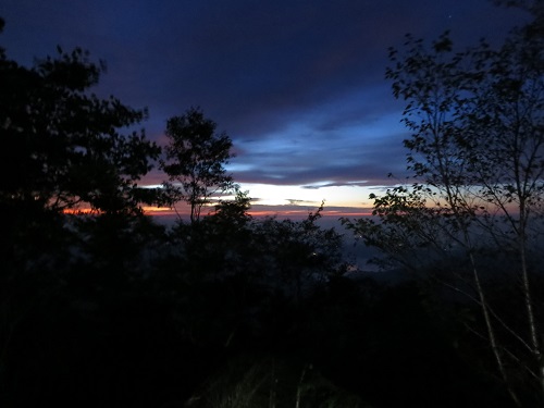 Nearing the summit... the sky at 5:30 am