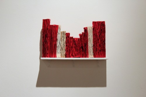 Jukhee Kwon: Abstract Book Landscape, 2013. Paper and acrylic paint, 20 x 50 cm.