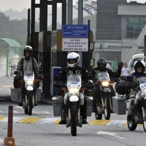 New Zealanders cross the DMZ by motorbike