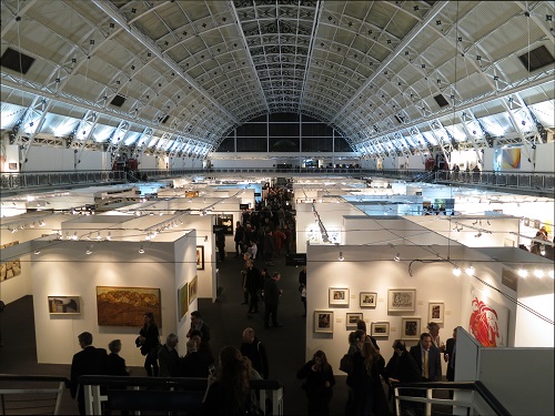 A view of the main exhibition hall at the Business Design Centre