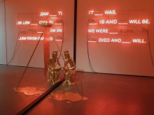 Buddha is Not Gold (foreground); Never (2014).
